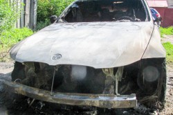 Ночью в Кашире-1 подожгли автомобиль BMW