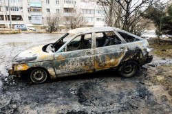 В Ожерелье в результате пожара сгорел автомобиль ВАЗ-2112