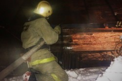 На станции Кашира по соседству с Домом Щукина сгорела баня