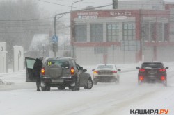 Каширу накрыл самый масштабный снегопад в Московской области