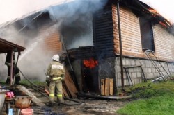 В деревне под Каширой около часа тушили пожар в частном доме