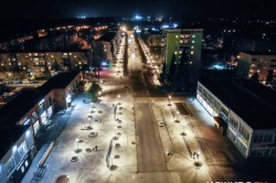 По светлому бульвару: новое освещение зажглось на пешеходной зоне улицы Садовой в Кашире