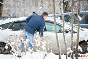 На Каширу обрушился самый большой снегопад в регионе