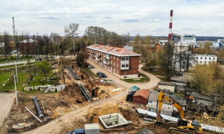 В Кашире-2 полным ходом продолжается строительство тепловых сетей от новой газовой котельной