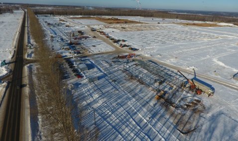 Активное строительство комплекса по производству овощей.