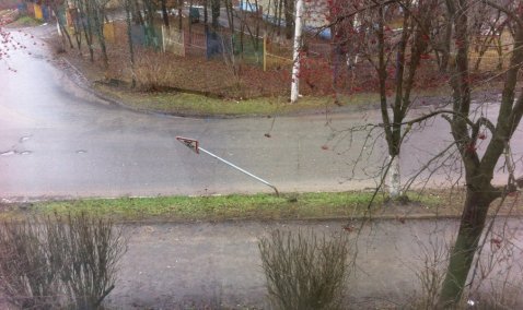 В Кашире-2 исправили дорожный знак, перегораживавший дорогу