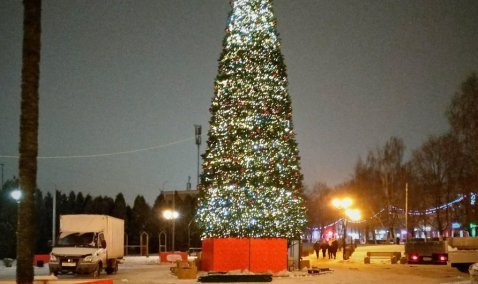 Главную новогоднюю елку города монтируют в Кашире-2