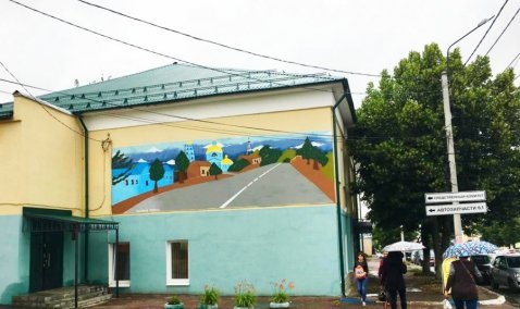 Работа каширянина на здании библиотеки участвует в областном конкурсе граффити