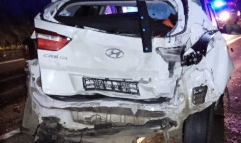 Под Каширой столкнулись пять автомобилей: двоих человек доставали из горящего салона