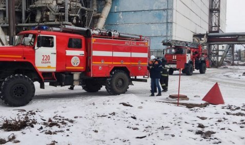 На Каширской ГРЭС ликвидировали условное возгорание и спасали «пострадавшего»