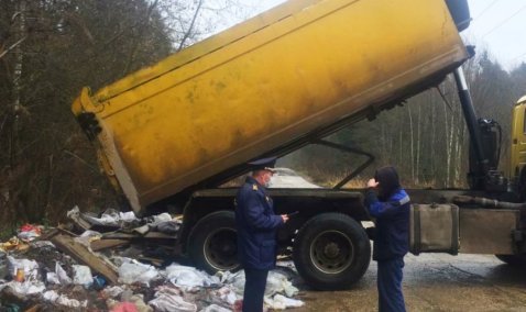 Инспекторы Госадмтехнадзора предотвратили незаконный сброс 5 кубометров мусора в Кашире
