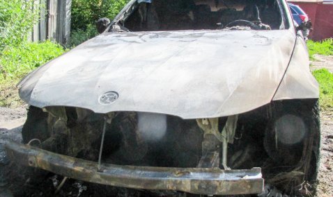 Ночью в Кашире-1 подожгли автомобиль BMW