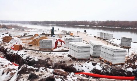 Работы по благоустройству набережной в Кашире выполнены на 70%