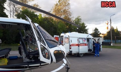 Мужчину, получившего на пожаре более 50% ожогов тела, вертолетом санавиации доставили из Ожерелья транзитом в Москву