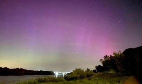 Северное сияние наблюдали накануне вечером в небе над Каширой