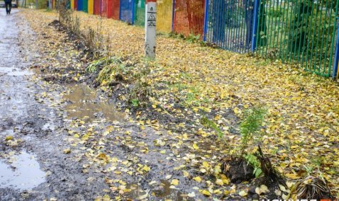 Возле школы №9 убрали нагромождение автопокрышек