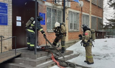 Условный пожар ликвидировали в здании отдела ГИБДД Каширы