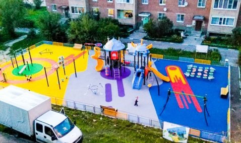 Детская игровая площадка «Космос» появилась во дворе на улице Клубной в Кашире-2