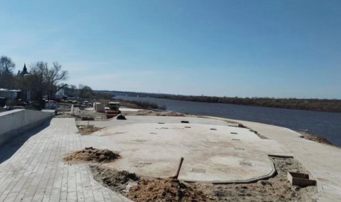 В сети показали, как выглядит набережная Оки в Кашире после схода воды