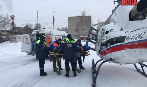 В Ожерелье снова приземлялся вертолет санавиации