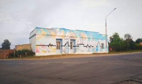 Каширские художники преобразили фасад здания стадиона «Спартак» в Кашире-1