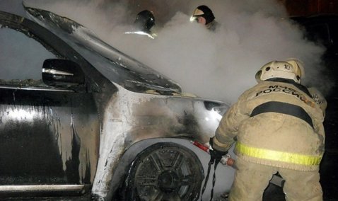 В первый день осени в Кашире-2 сгорел автомобиль