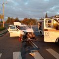 Автомобиль Datsun в Кашире выбросило на встречную полосу – есть пострадавшие