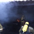 Кирпичный гараж сгорел в микрорайоне Ожерелье