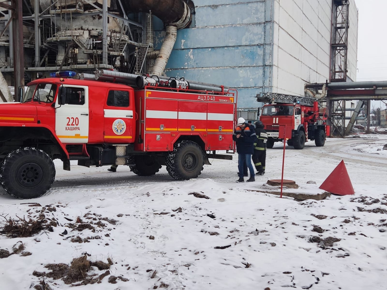 На Каширской ГРЭС ликвидировали условное возгорание и спасали  «пострадавшего» » Информационный портал г. Кашира